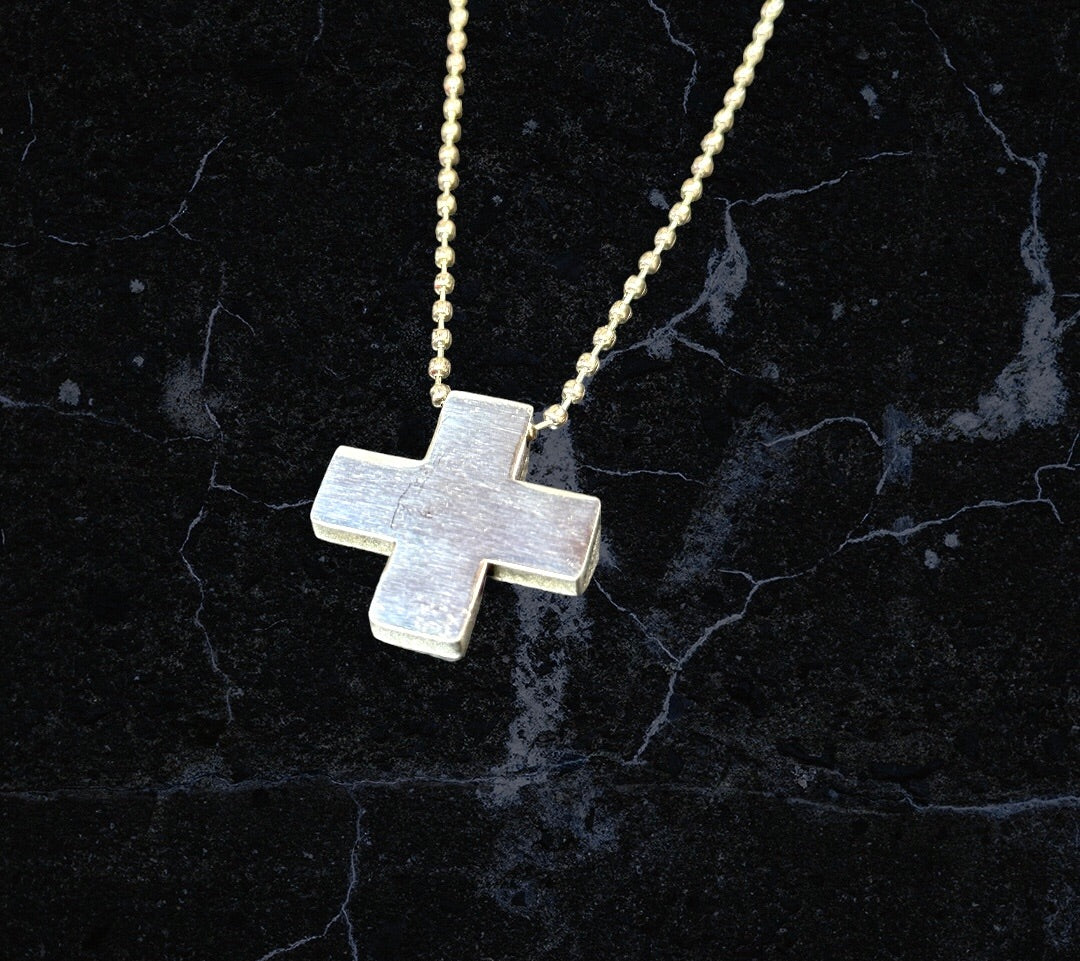 Vintage Silver Medic Cross pendent with Ball Chain