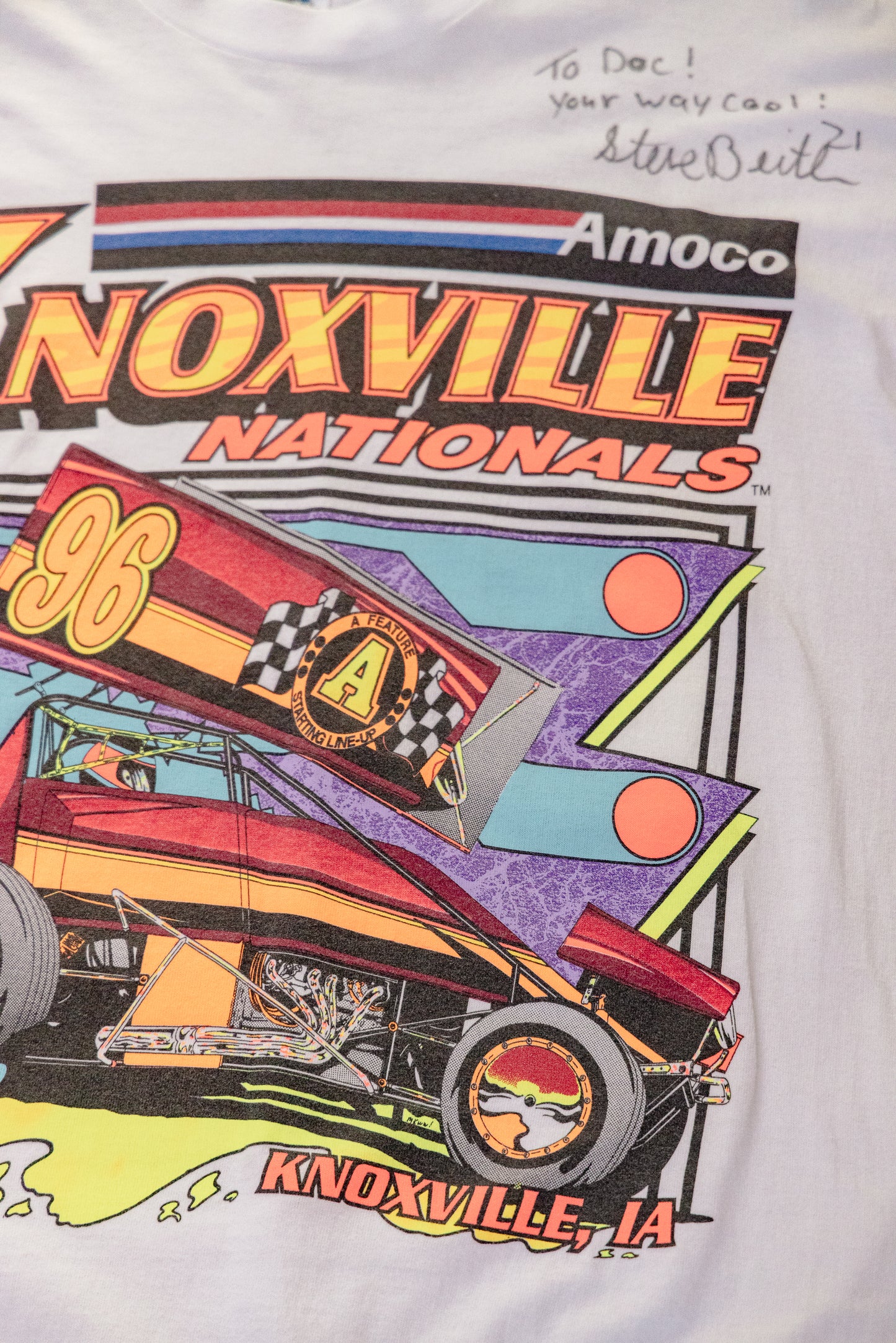 Vintage Signed 1996 Knoxville Nationals Car T Shirt