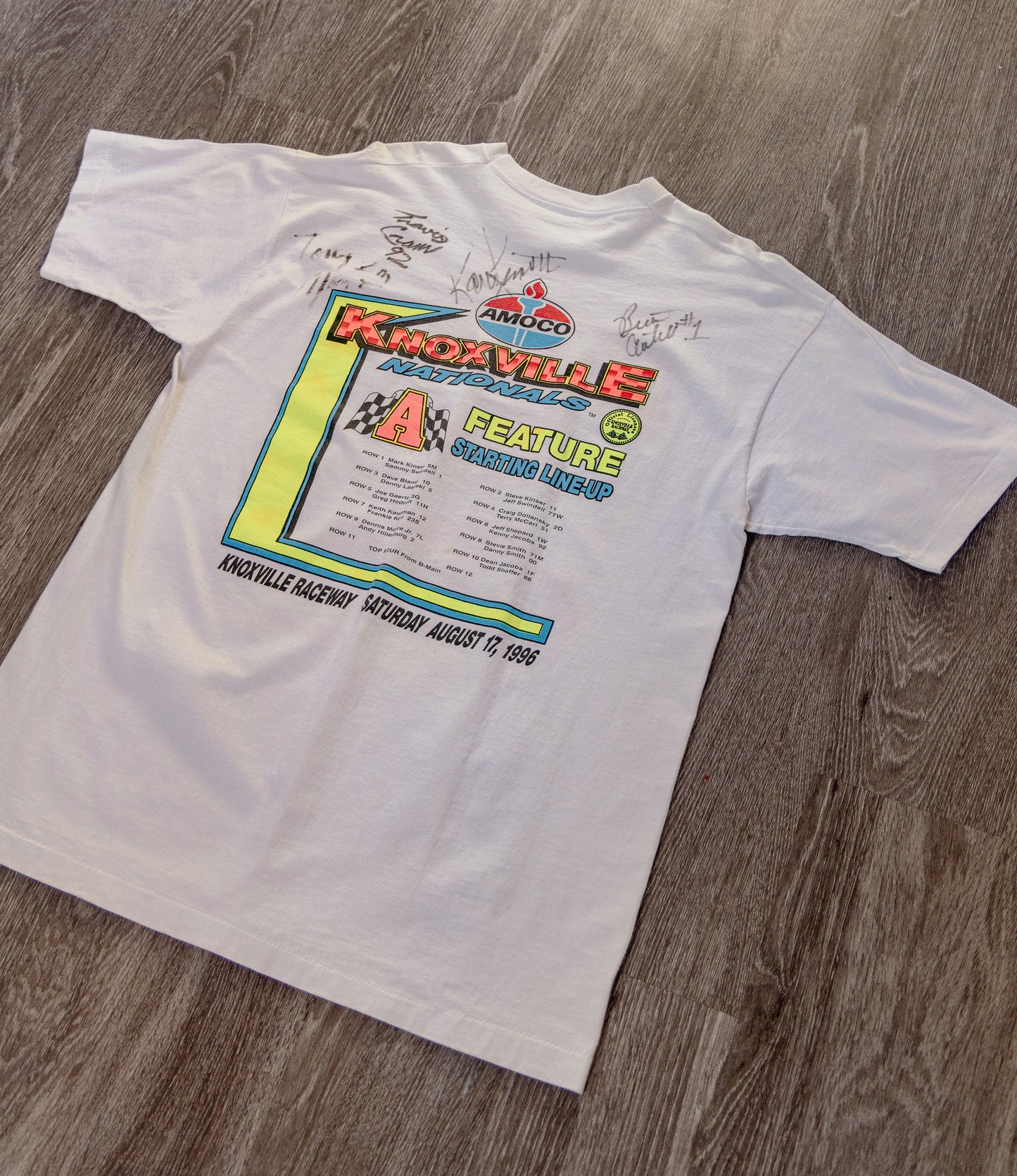 Vintage Signed 1996 Knoxville Nationals Car T Shirt