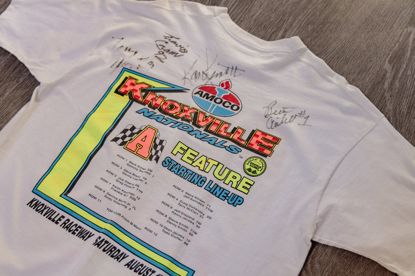 Vintage Signed 1996 Knoxville Nationals Car T Shirt