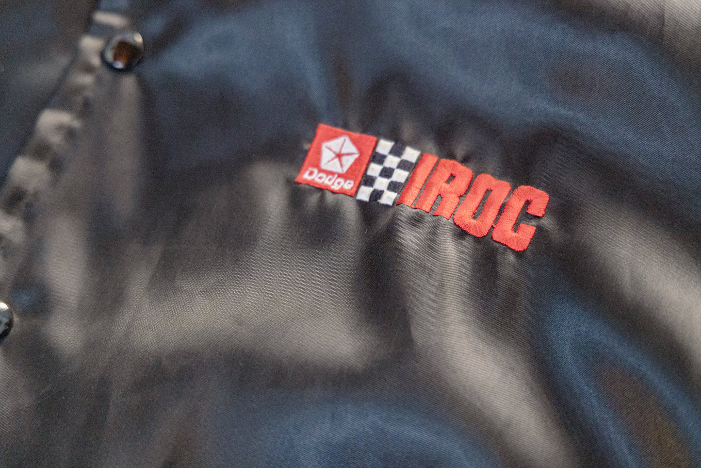 vintage 80s Dodge IROC satin jacket