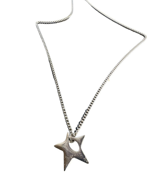 Vintage silver star pendent and necklace