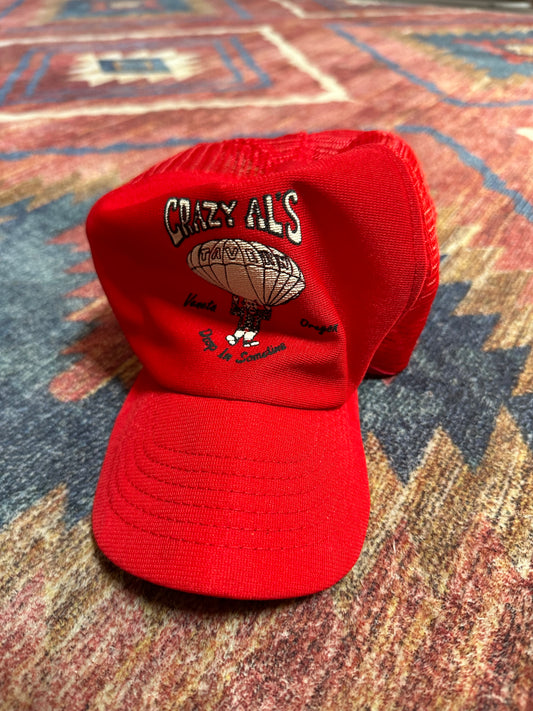 1960/70s crazy Al’s Tavern vintage red trucker hat ￼￼