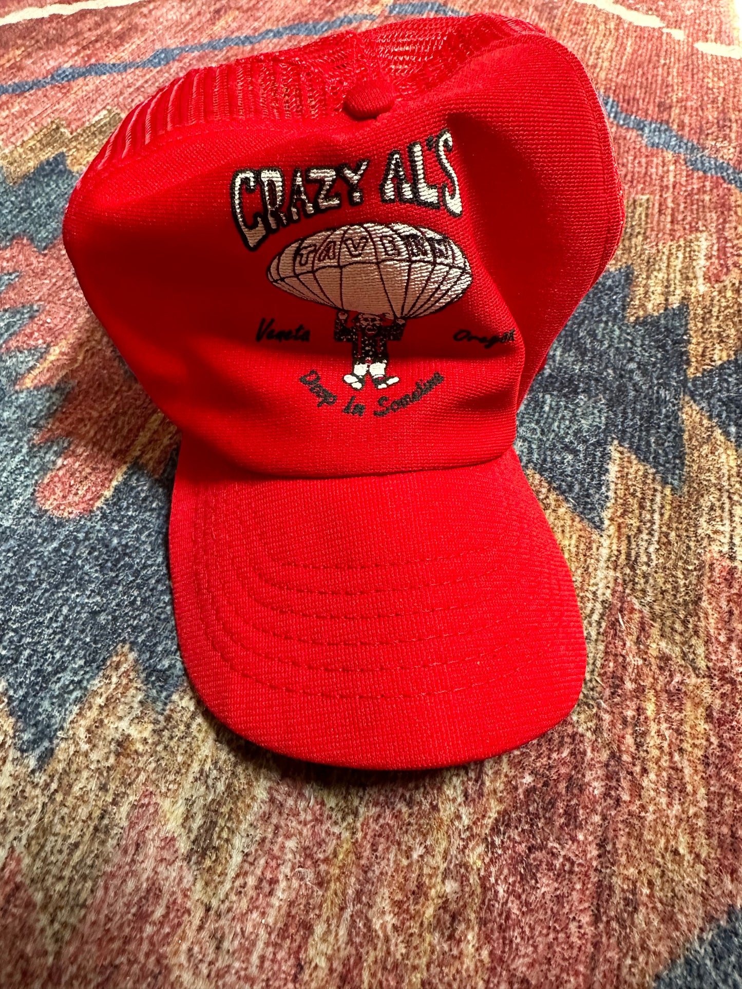 1960/70s crazy Al’s Tavern vintage red trucker hat ￼￼