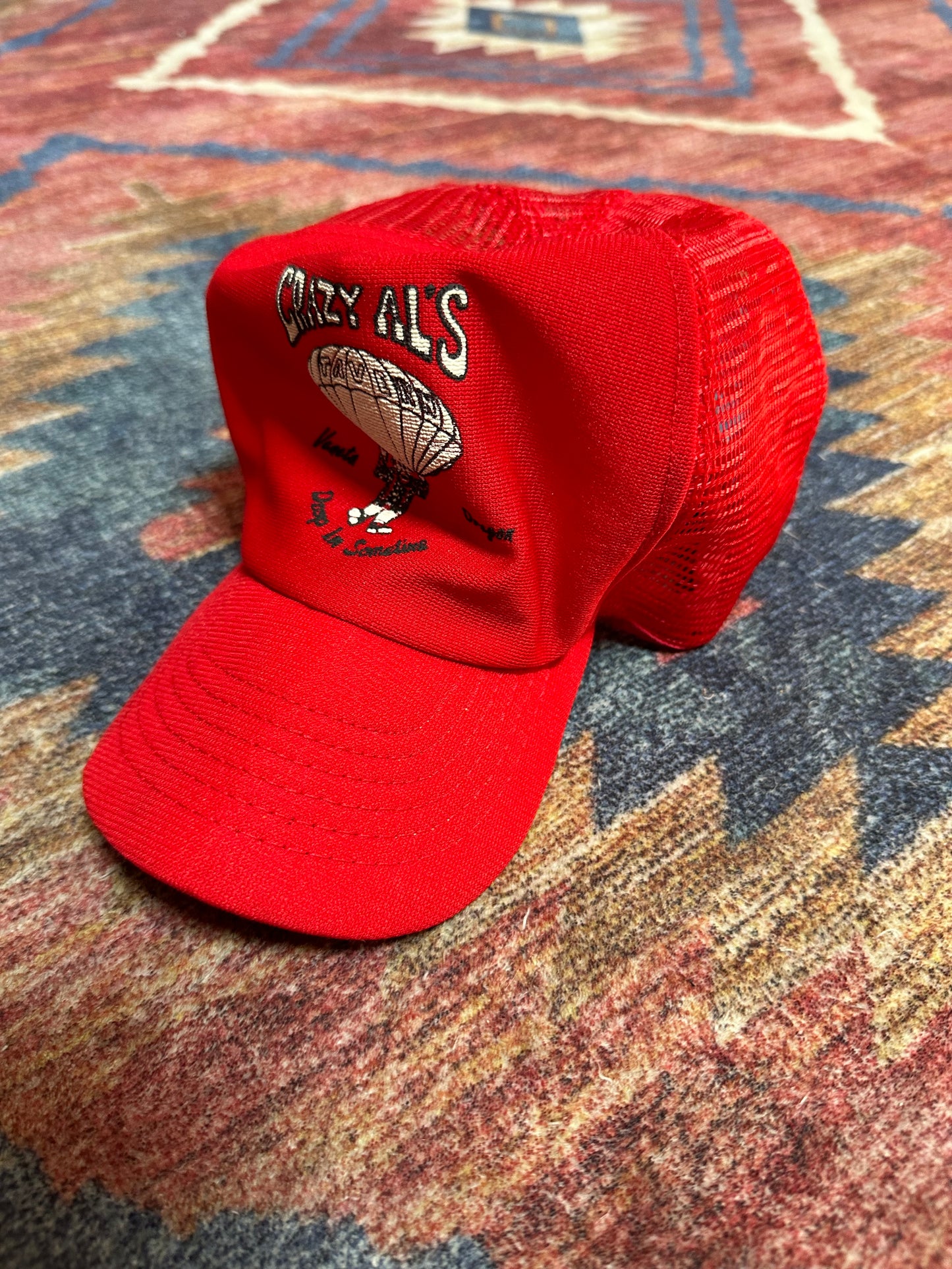 1960/70s crazy Al’s Tavern vintage red trucker hat ￼￼