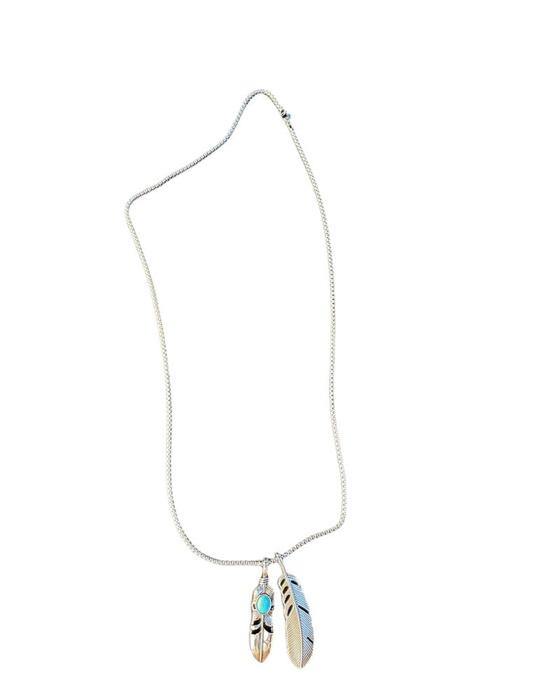 Takahashi Turquoise Goros Feather Necklace Set