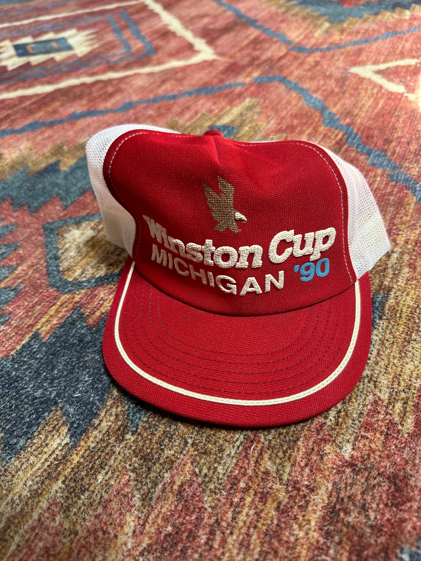 1990 Winston cigarettes Michigan red trucker hat