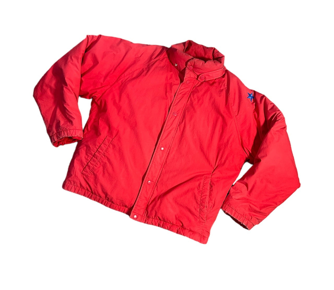 80s Eddie Bauer Goose Down Red Cropped nylon winter coat (L)